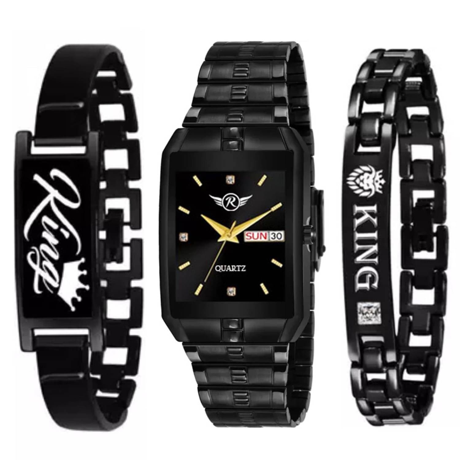     			REESKY Black Brass Analog Men's Watch