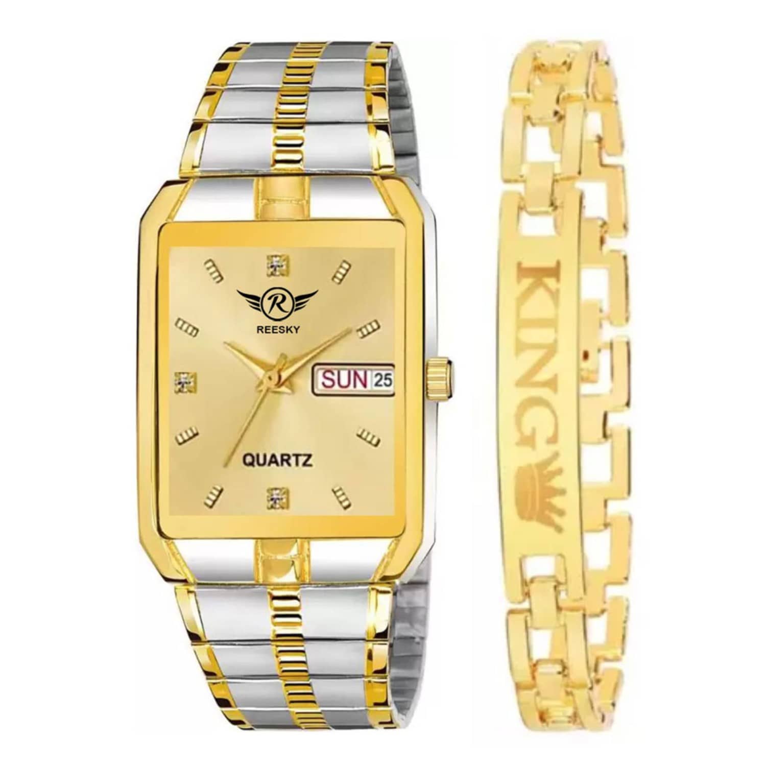 REESKY Silver Brass Analog Men's Watch