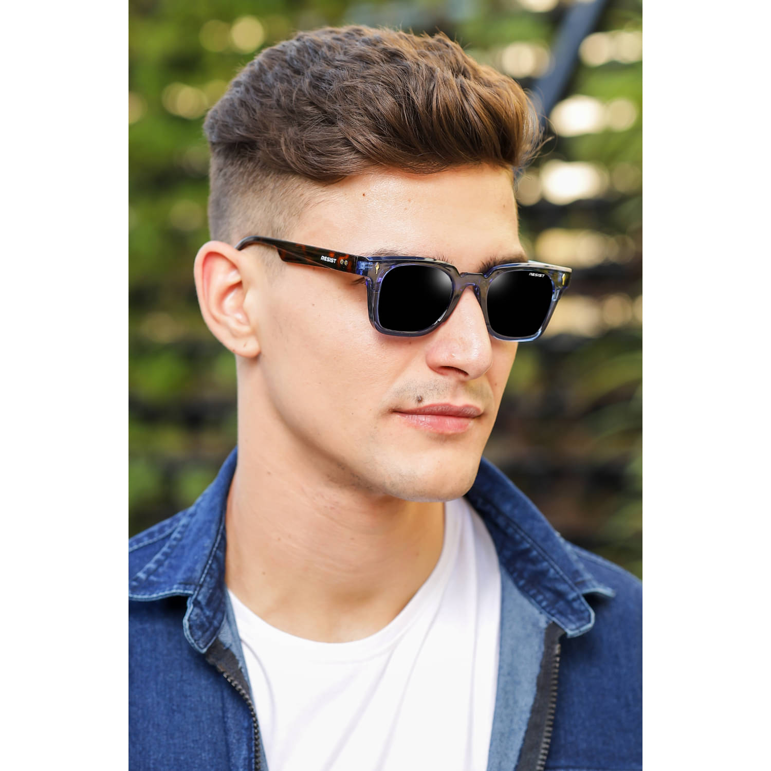 RESIST EYEWEAR Blue Square Sunglasses ( Pack of 1 )     			RESIST EYEWEAR Blue Square Sunglasses ( Pack of 1 )