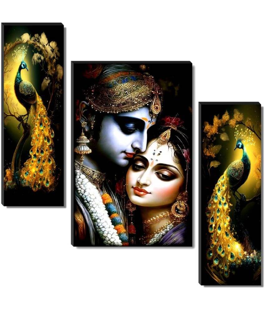 SNDArt Set Of 3 Radha Krishna Wall Paintings For Living Room Gift Items 12 x 18 inch SNDArt Set Of 3 Radha Krishna Wall Paintings For Living Room Gift Items 12 x 18 inch