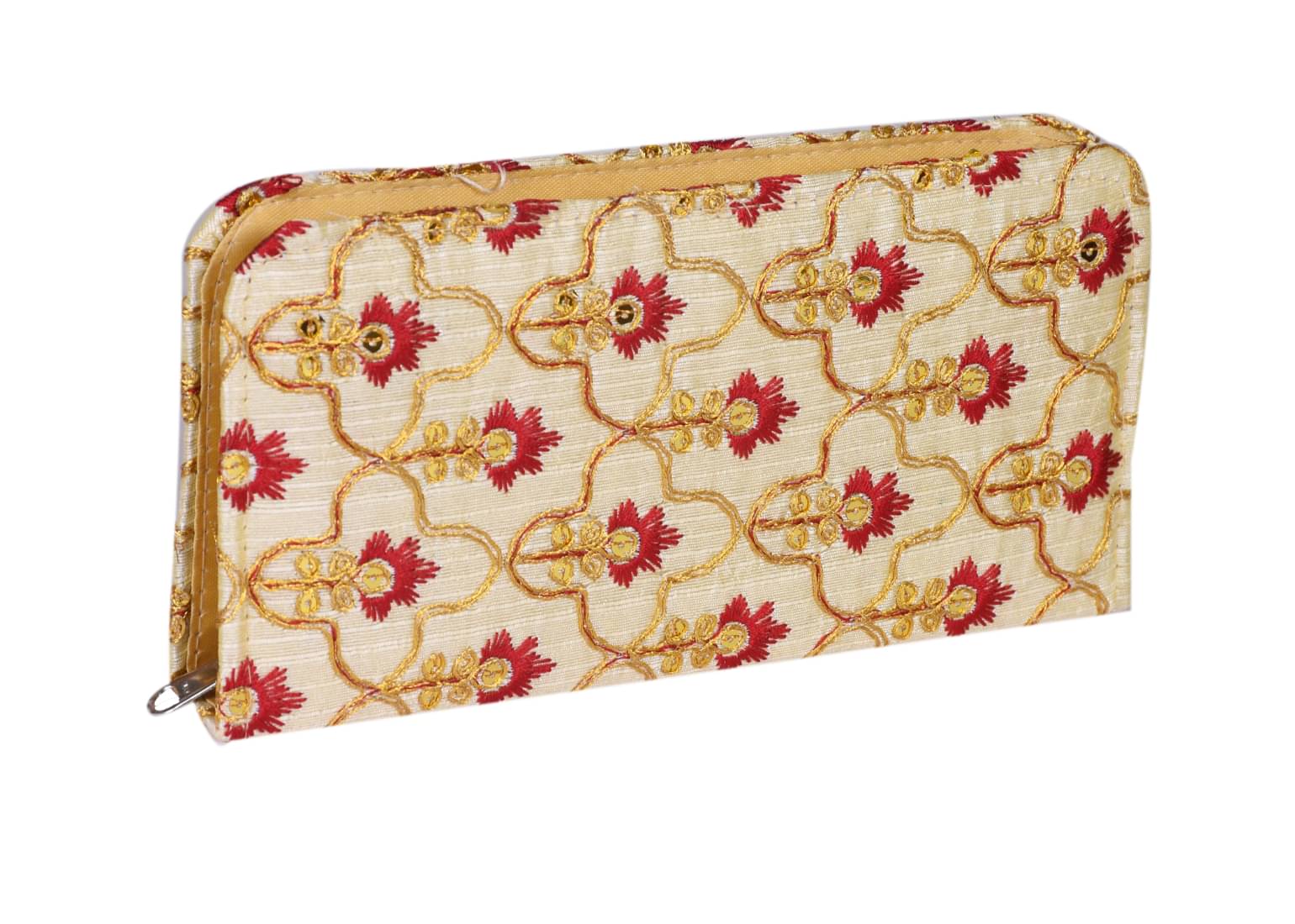     			SUNESH CREATION Beige Fabric Handheld