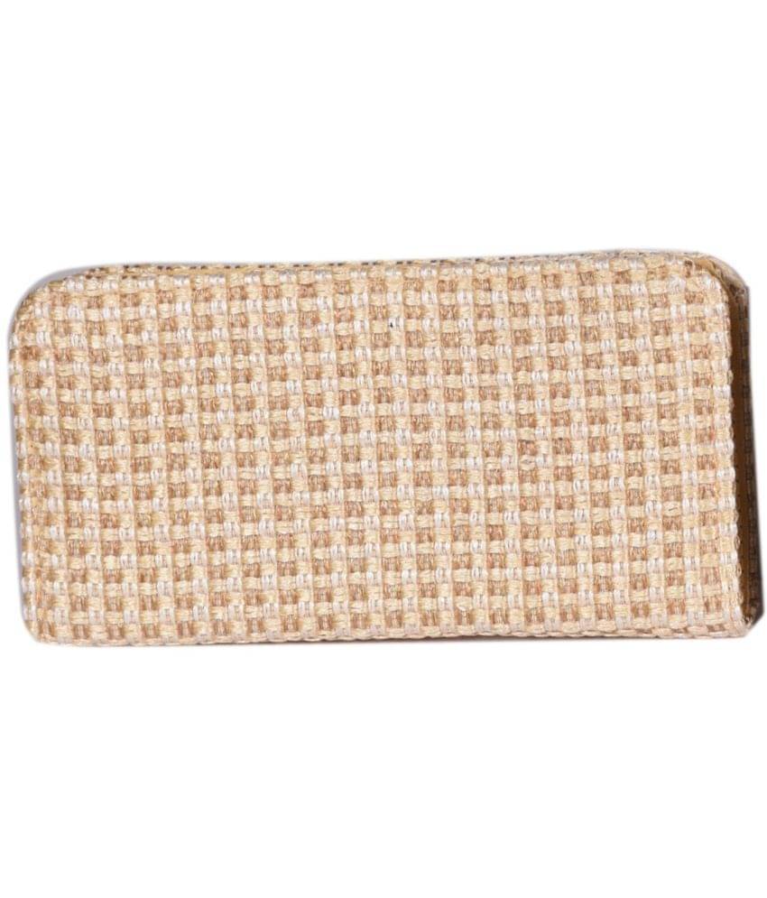     			SUNESH CREATION Tan Fabric Handheld
