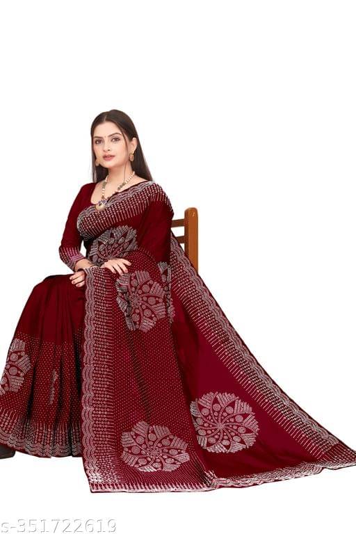     			Shivadit ethnic Chiffon Cut Outs Saree With Unstitched Blouse Piece ( Maroon )