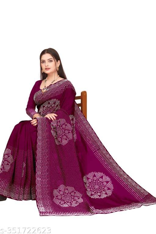     			Shivadit ethnic Chiffon Cut Outs Saree With Unstitched Blouse Piece ( Purple )