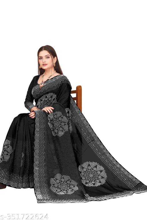 Shivadit ethnic Chiffon Embellished Saree With Unstitched Blouse Piece ( Black ) Shivadit ethnic Chiffon Embellished Saree With Unstitched Blouse Piece ( Black )