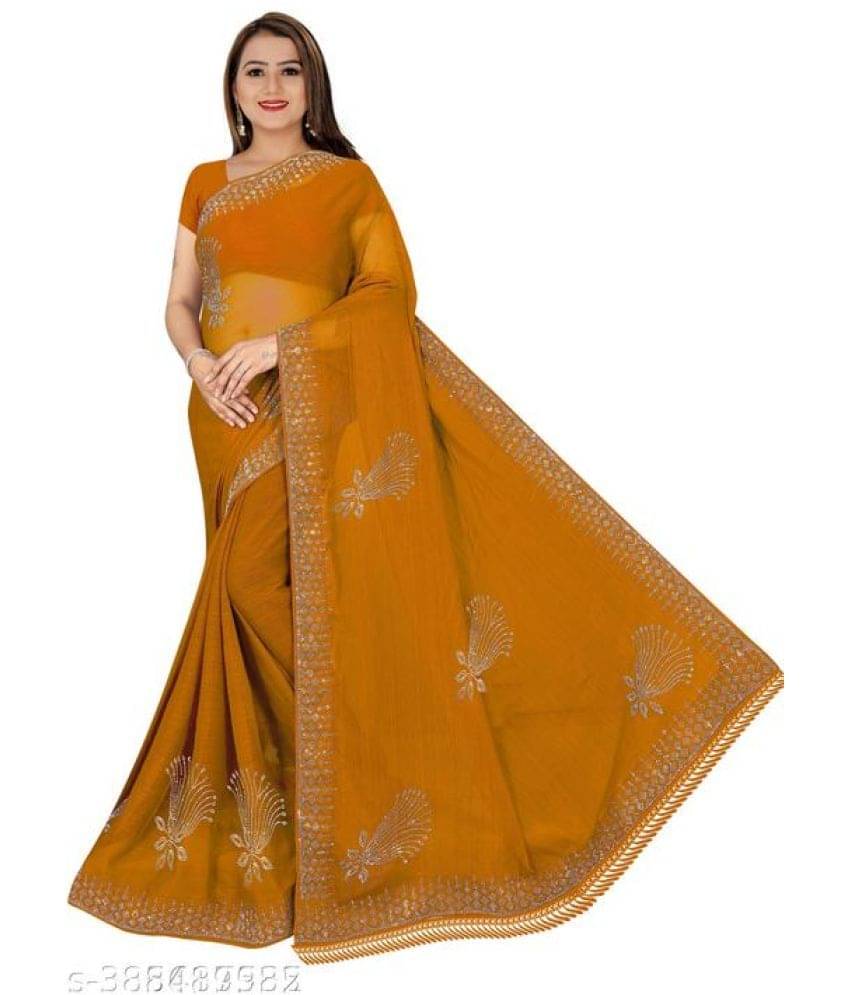 Shivadit ethnic Chiffon Embroidered Saree With Unstitched Blouse Piece ( Yellow ) Shivadit ethnic Chiffon Embroidered Saree With Unstitched Blouse Piece ( Yellow )