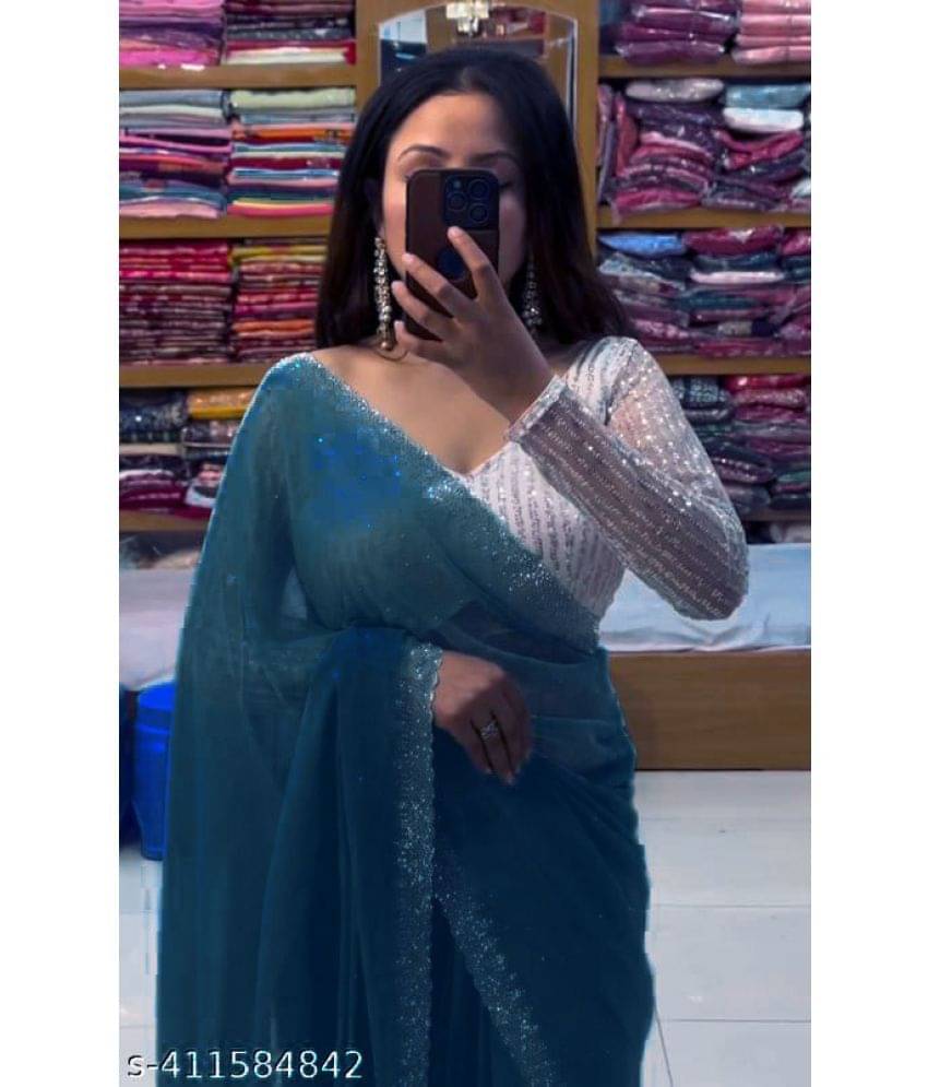 Shivadit ethnic Chiffon Embroidered Saree With Unstitched Blouse Piece ( Mint Green ) Shivadit ethnic Chiffon Embroidered Saree With Unstitched Blouse Piece ( Mint Green )