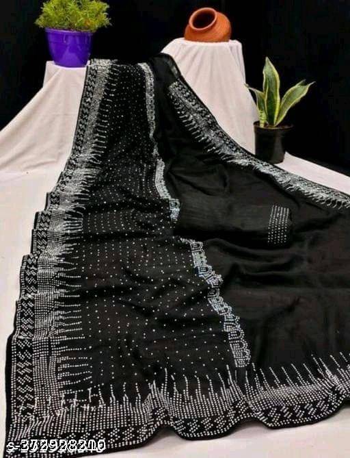     			Shivadit ethnic Georgette Embellished Saree With Unstitched Blouse Piece ( Black )