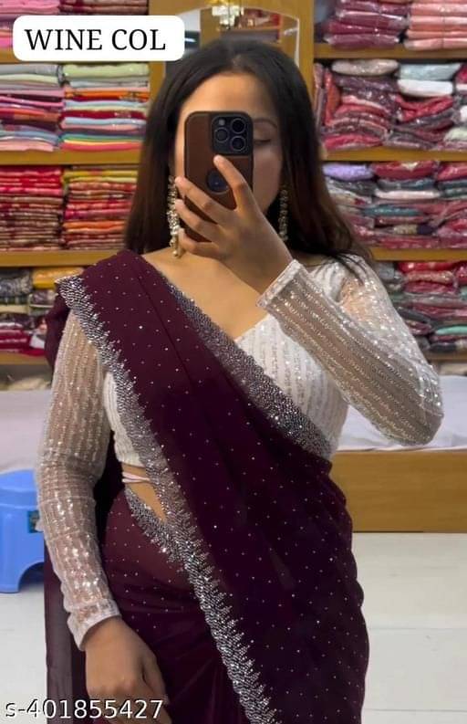 Shivadit ethnic Georgette Embroidered Saree With Unstitched Blouse Piece ( Purple ) Shivadit ethnic Georgette Embroidered Saree With Unstitched Blouse Piece ( Purple )