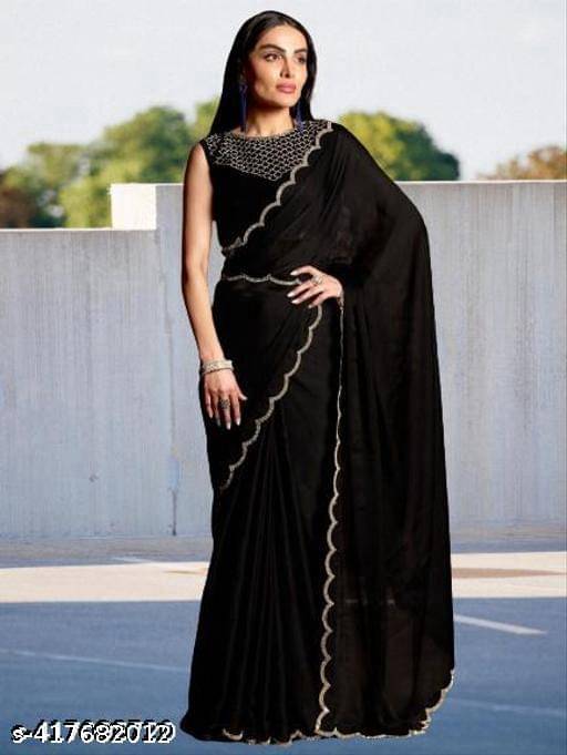     			Shivadit ethnic Georgette Self Design Saree With Unstitched Blouse Piece ( Black )
