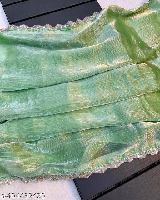     			Shivadit ethnic Organza Solid Saree With Unstitched Blouse Piece ( Light Green )