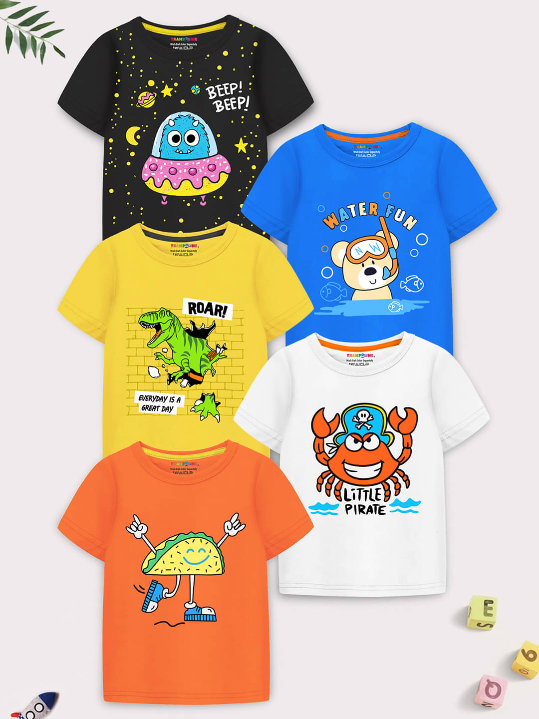     			Trampoline Pack of 3 Boys Cotton Blend T-Shirt ( Multicolor 2 )