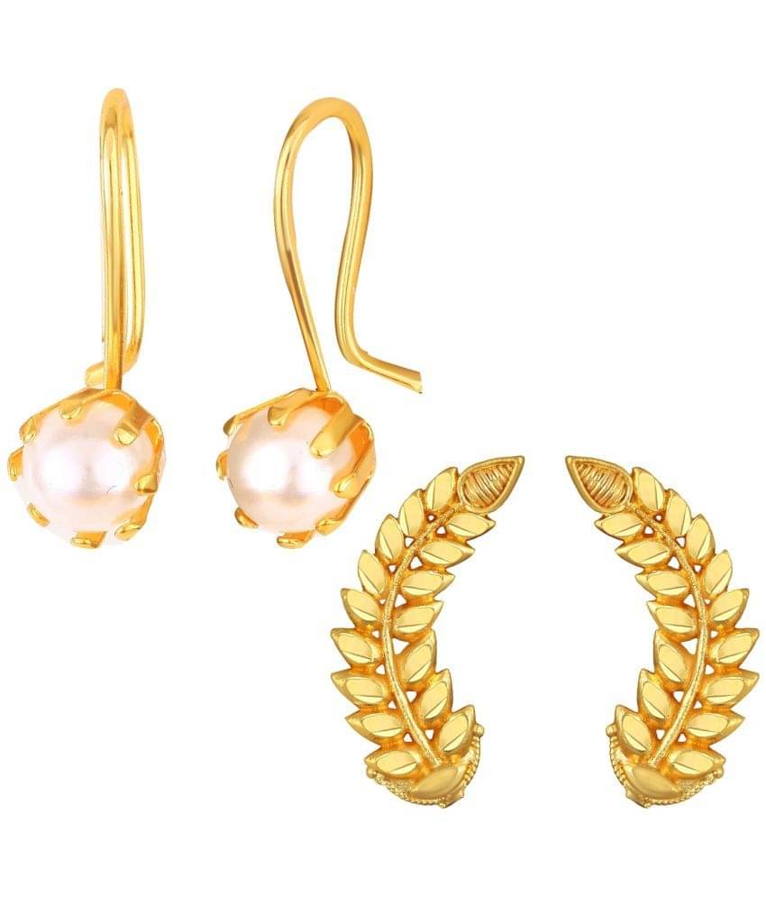     			VIVASTRI Golden Stud Earrings ( Pack of 2 )