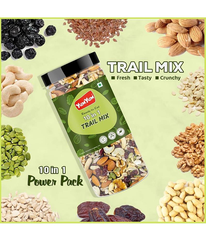 YUM YUM 10 in 1 Trail Mix 250g, Low in Glycemic Index, Low in Added Sugar, Ready to Eat