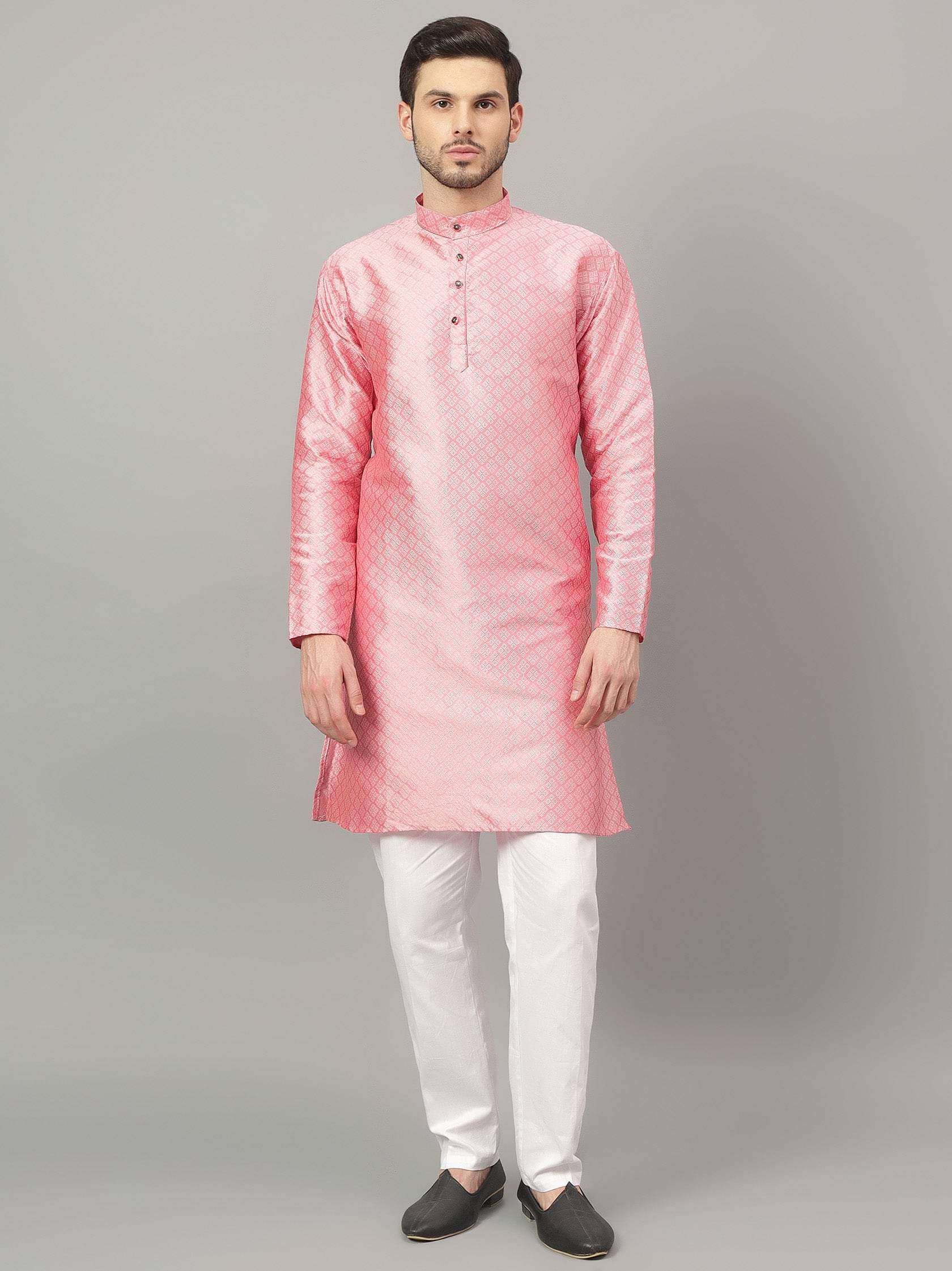     			Yugnik Rose Gold Rayon Regular Fit Men's Kurta Pyjama Set ( Pack of 1 )