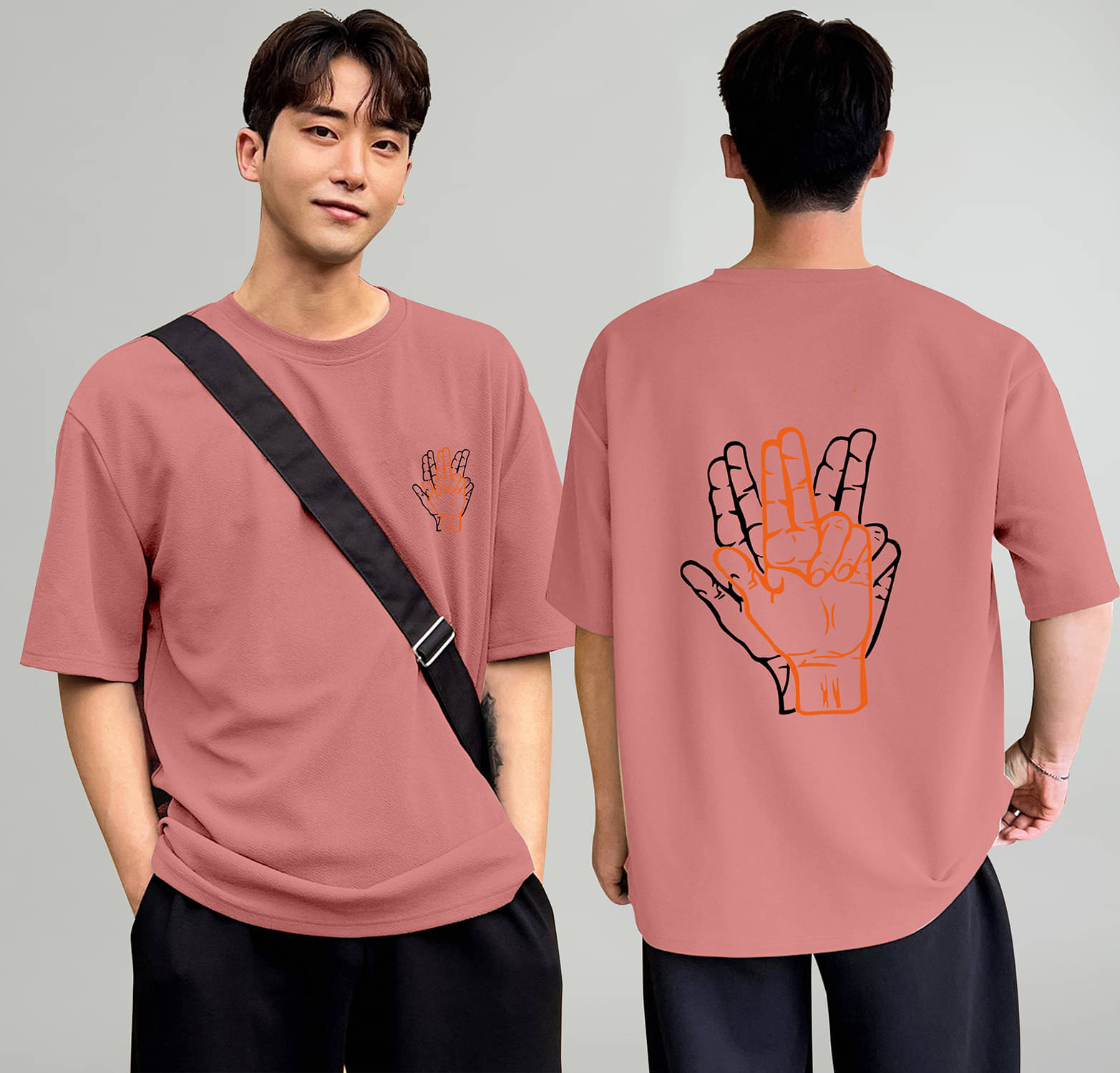     			happy khajana Pack of 1 Polyester Oversized Fit Men's T-Shirt ( Pink )