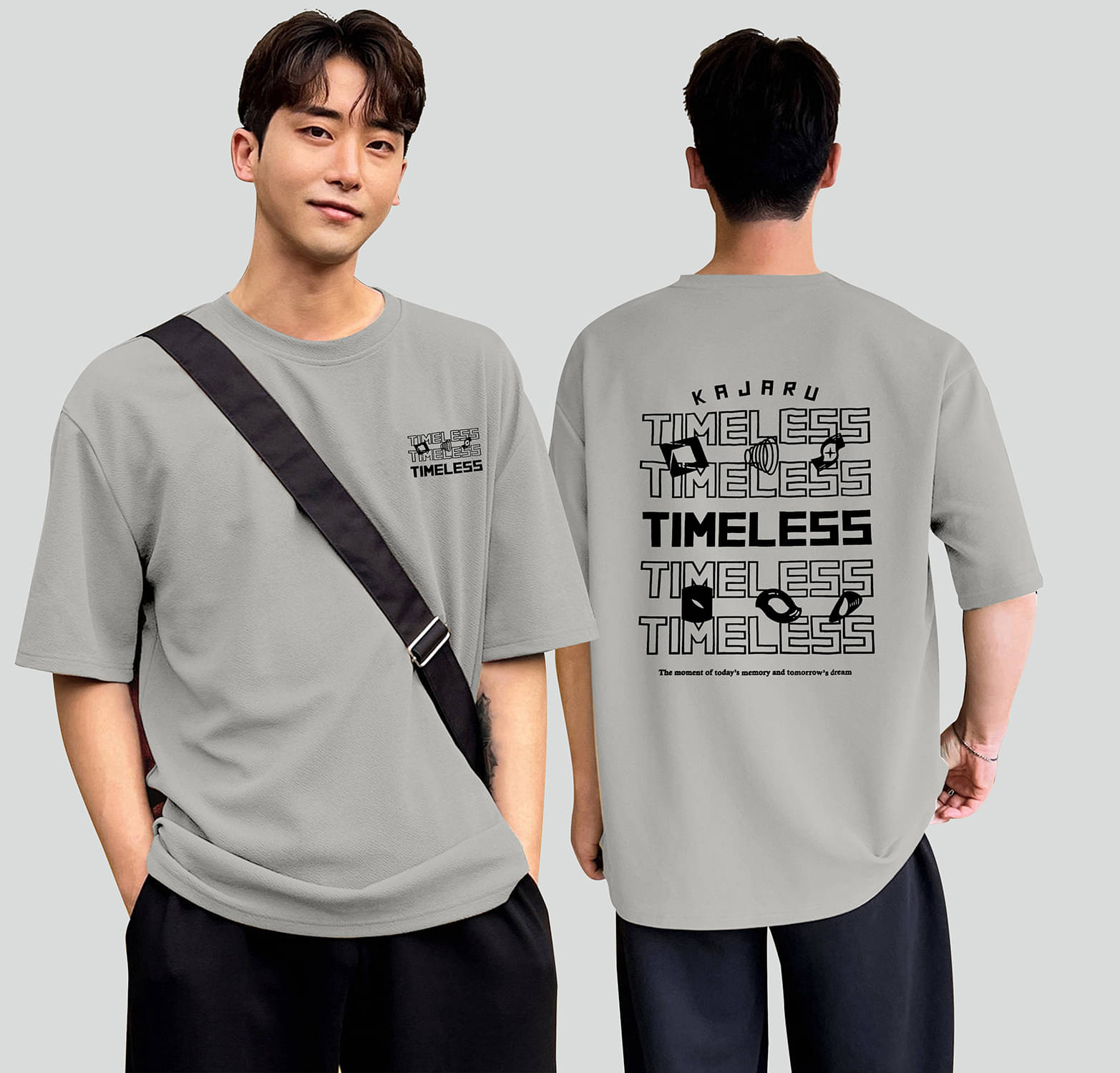 happy khajana Polyester Oversized Fit Printed Half Sleeves Men's T-Shirt - Grey ( Pack of 1 ) happy khajana Polyester Oversized Fit Printed Half Sleeves Men's T-Shirt - Grey ( Pack of 1 )