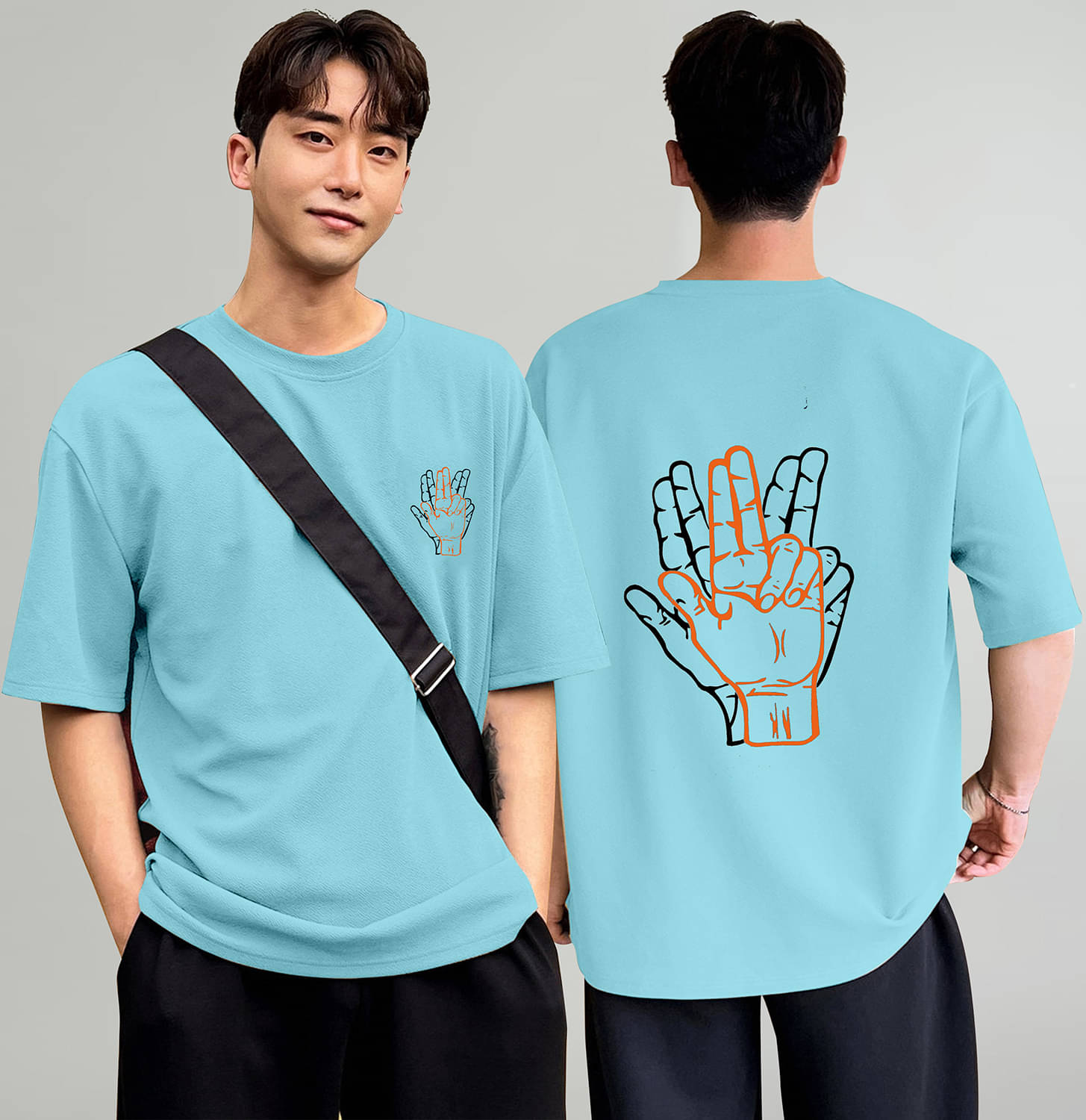 happy khajana Pack of 1 Polyester Oversized Fit Men's T-Shirt ( Sky Blue ) happy khajana Pack of 1 Polyester Oversized Fit Men's T-Shirt ( Sky Blue )