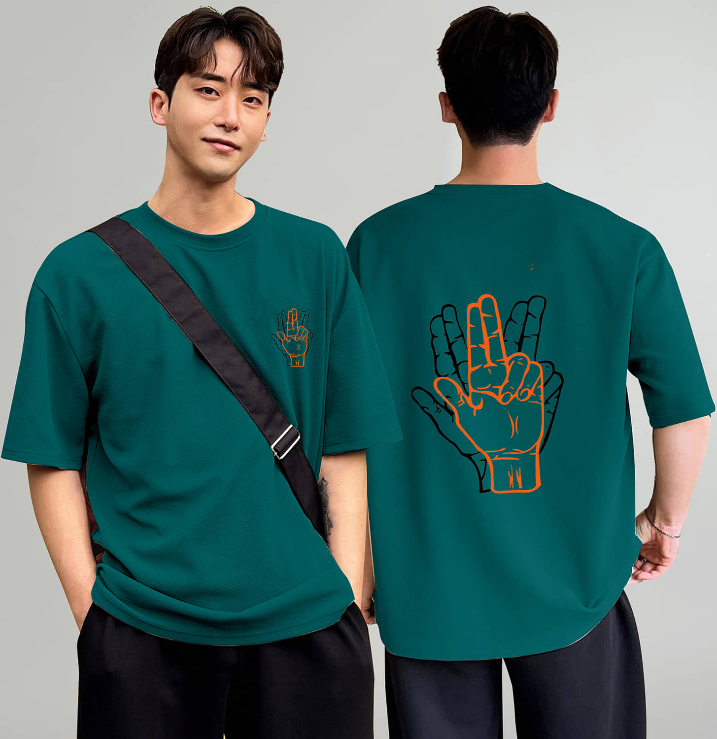 happy khajana Pack of 1 Polyester Oversized Fit Men's T-Shirt ( Teal )