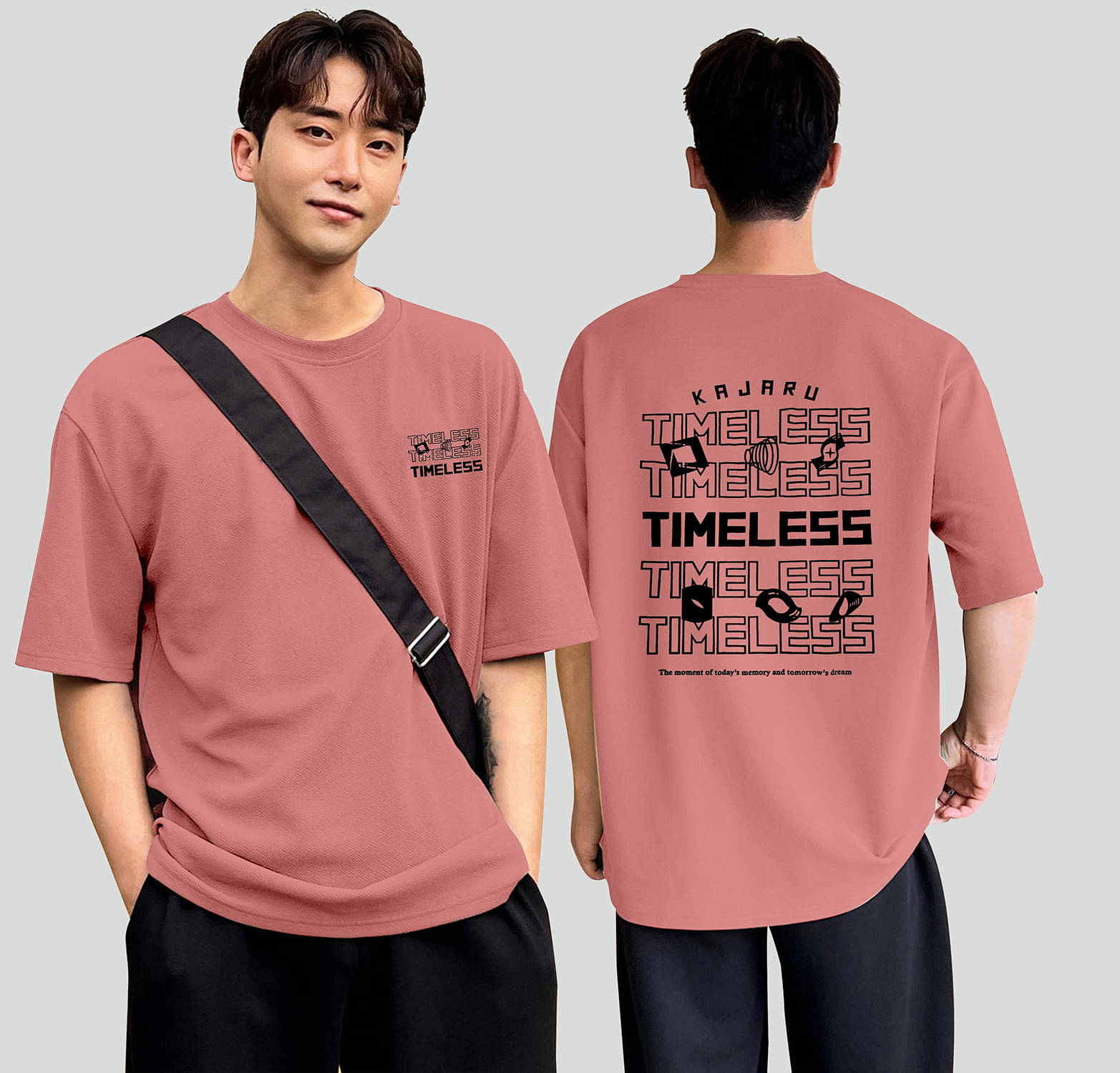    			happy khajana Polyester Oversized Fit Printed Half Sleeves Men's T-Shirt - Pink ( Pack of 1 )