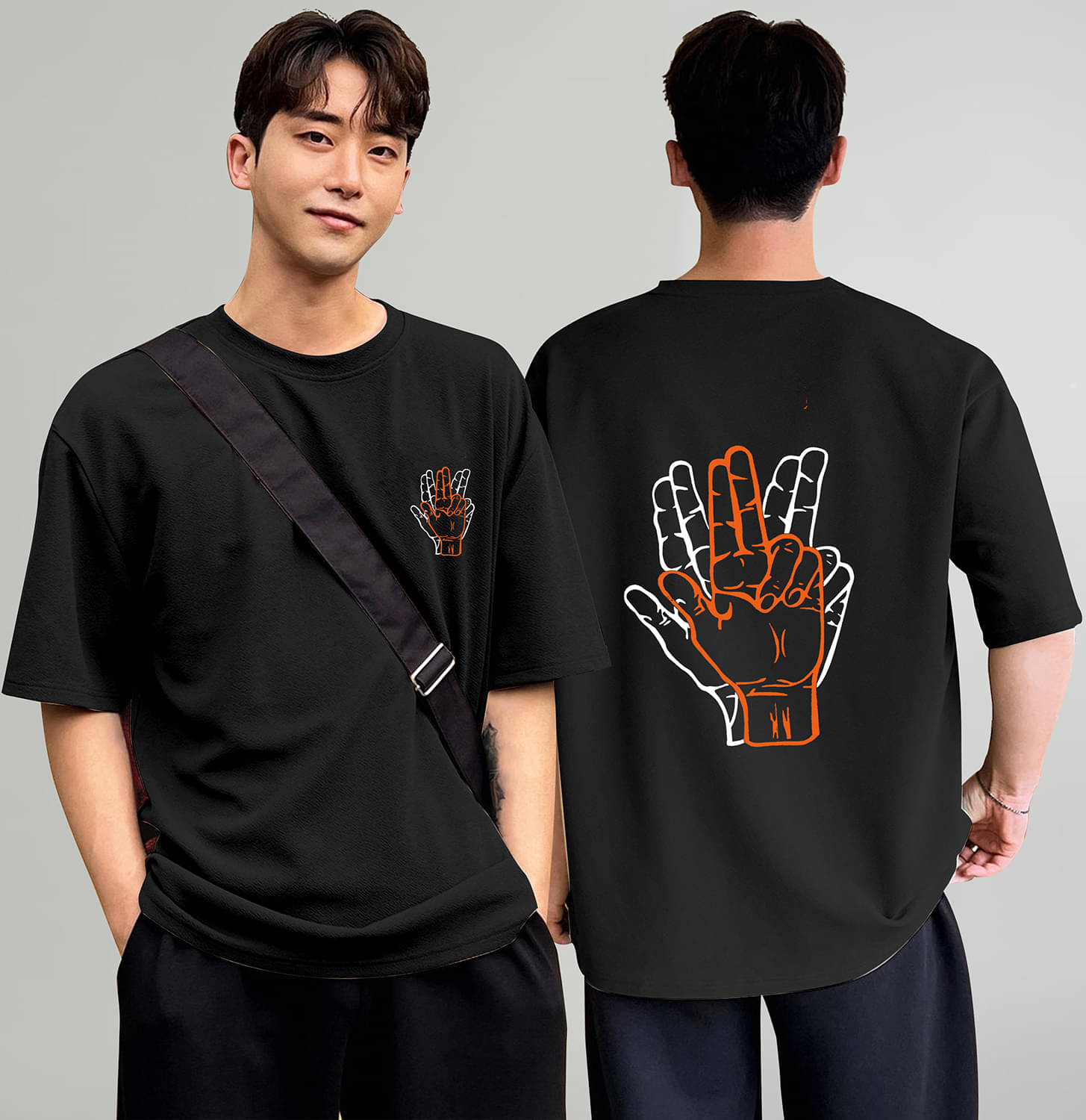     			happy khajana Pack of 1 Polyester Oversized Fit Men's T-Shirt ( Black )
