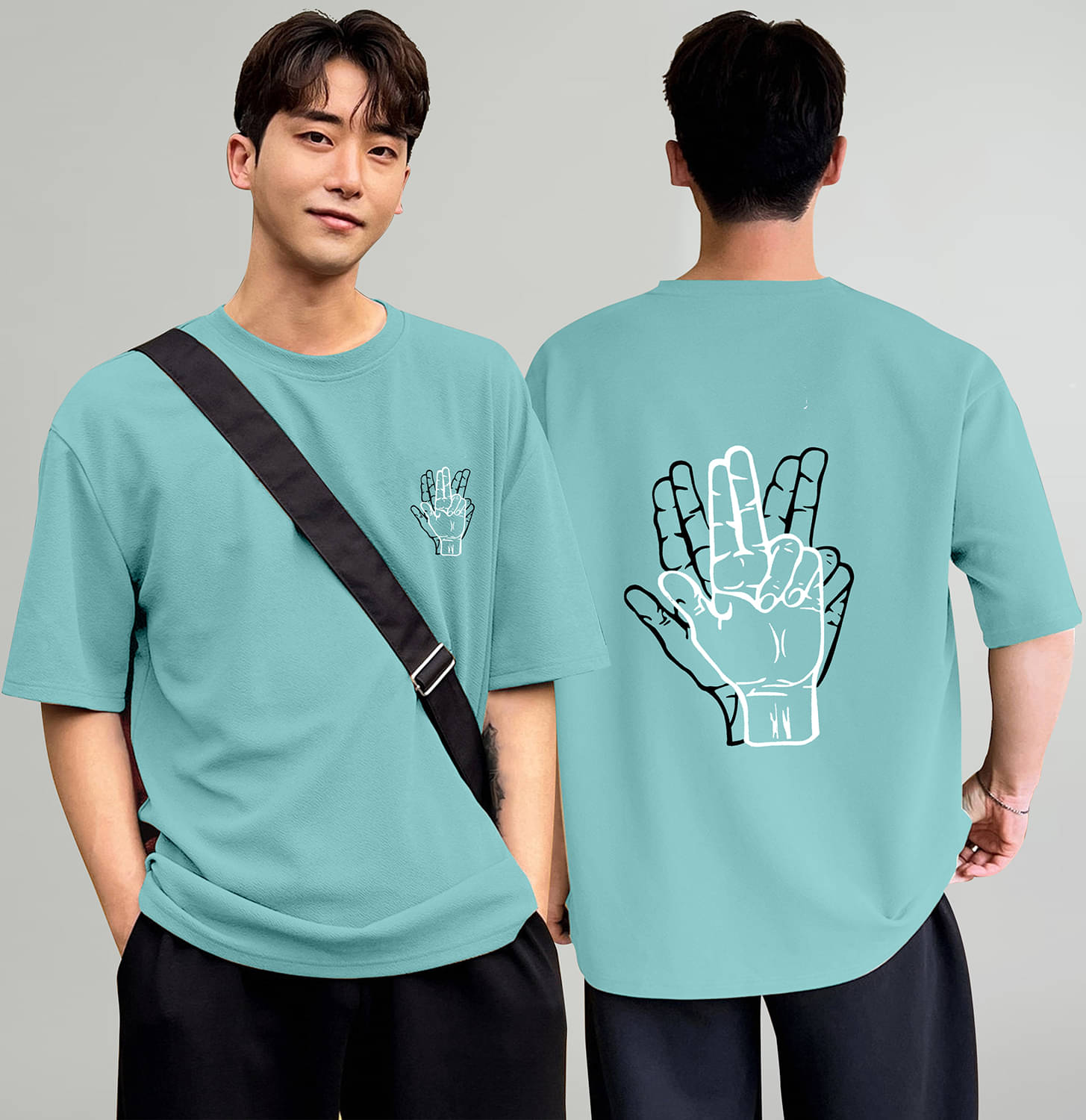     			happy khajana Pack of 1 Polyester Oversized Fit Men's T-Shirt ( Blue )