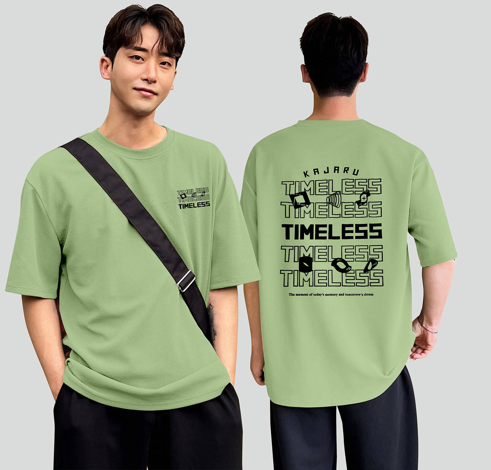 happy khajana Polyester Oversized Fit Printed Half Sleeves Men's T-Shirt - Green ( Pack of 1 ) happy khajana Polyester Oversized Fit Printed Half Sleeves Men's T-Shirt - Green ( Pack of 1 )