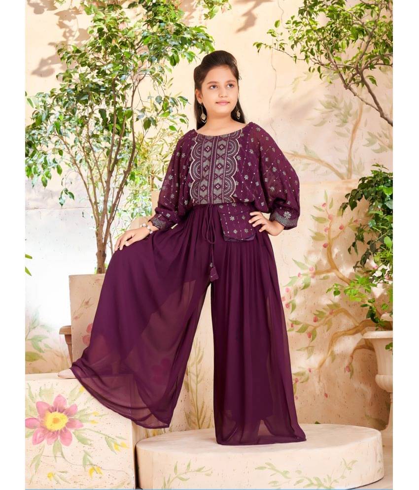     			Aarika Girls Georgette Kurta and Trousers Set ( Pack of 1 , Green )