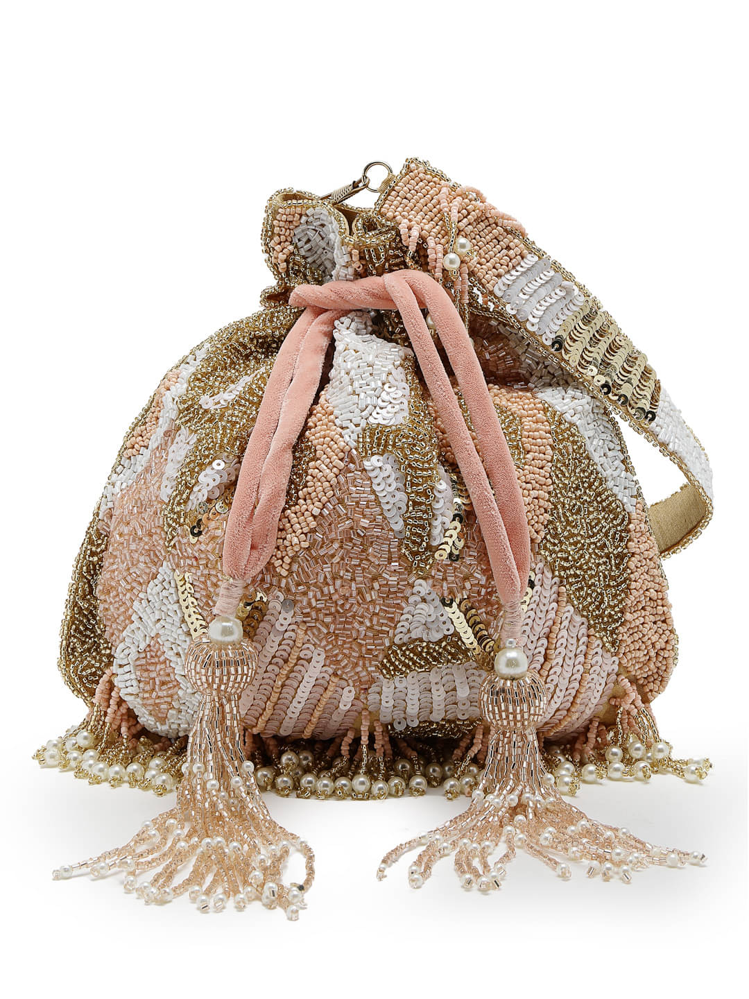     			Anekaant Pink Silk Potli