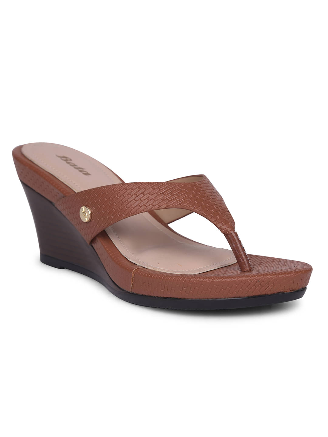 Bata Brown Women's Slip On Heels Bata Brown Women's Slip On Heels
