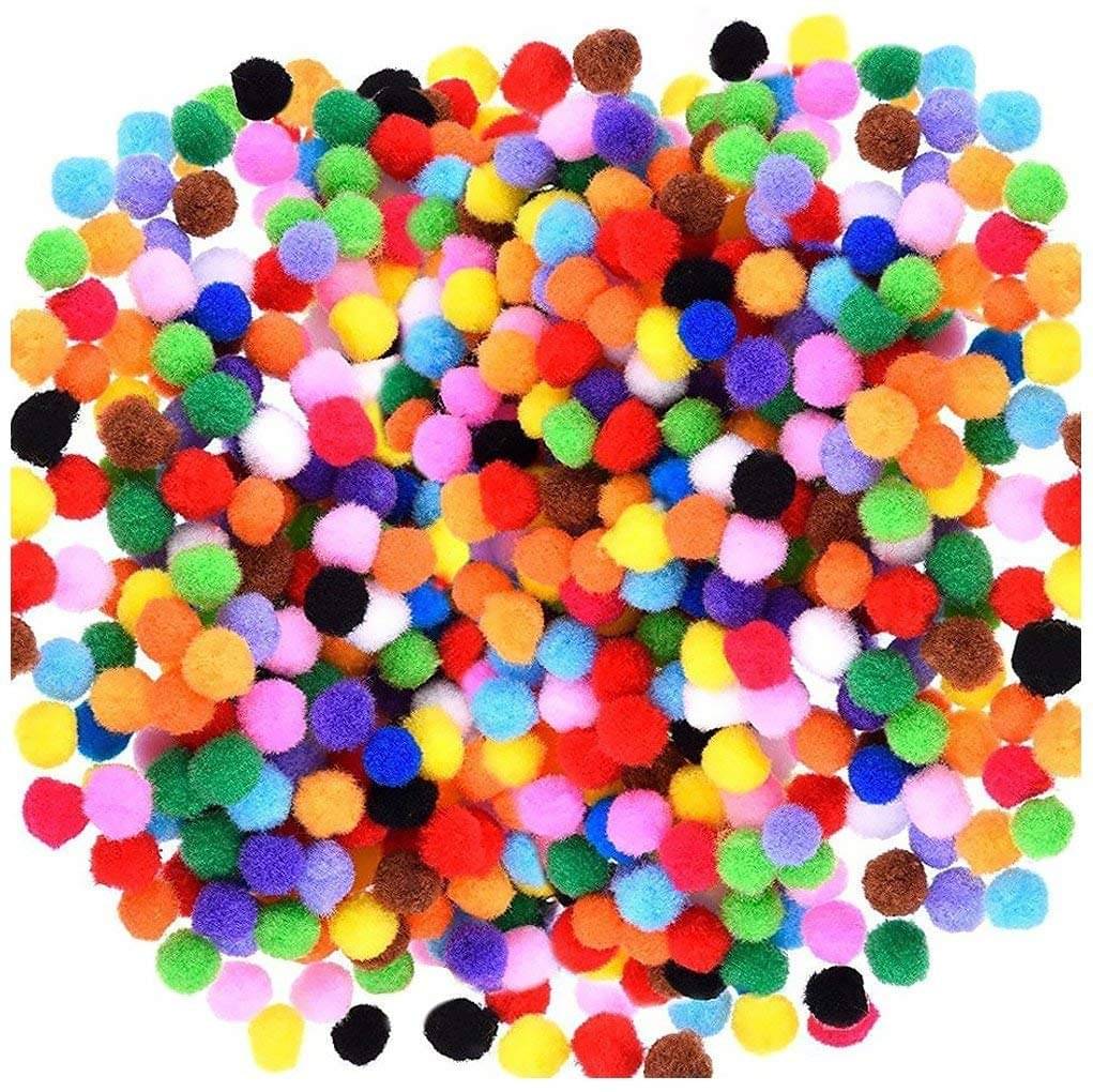     			ECLET Assorted Pom Poms, Pompoms 2 cm Thick Pack of 100 pcs for Hobby Supplies and DIY Creative Crafts Decorations