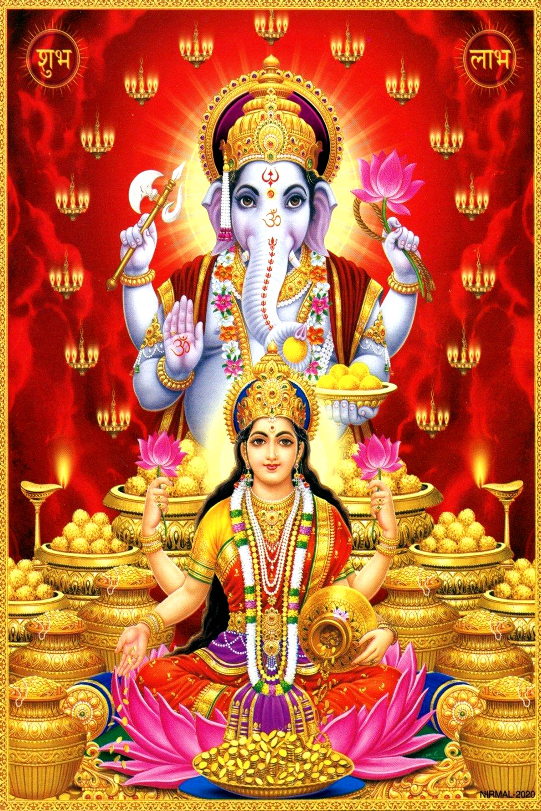     			Manas Lakshmi, Ganesha Religious Wallpaper ( 60 X 90 ) cm (Pack of 1)