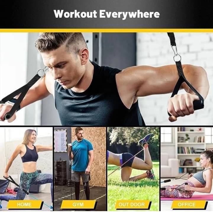 Resistance Bands 11 pcs Set, Stretching and Exercise, Toning Tube kit with Door Anchor, Foam Handles, Leg Ankle Strap and Carry Bag and Box Packaging for Men and Women Workout at Home and Gym Resistance Bands 11 pcs Set, Stretching and Exercise, Toning Tube kit with Door Anchor, Foam Handles, Leg Ankle Strap and Carry Bag and Box Packaging for Men and Women Workout at Home and Gym