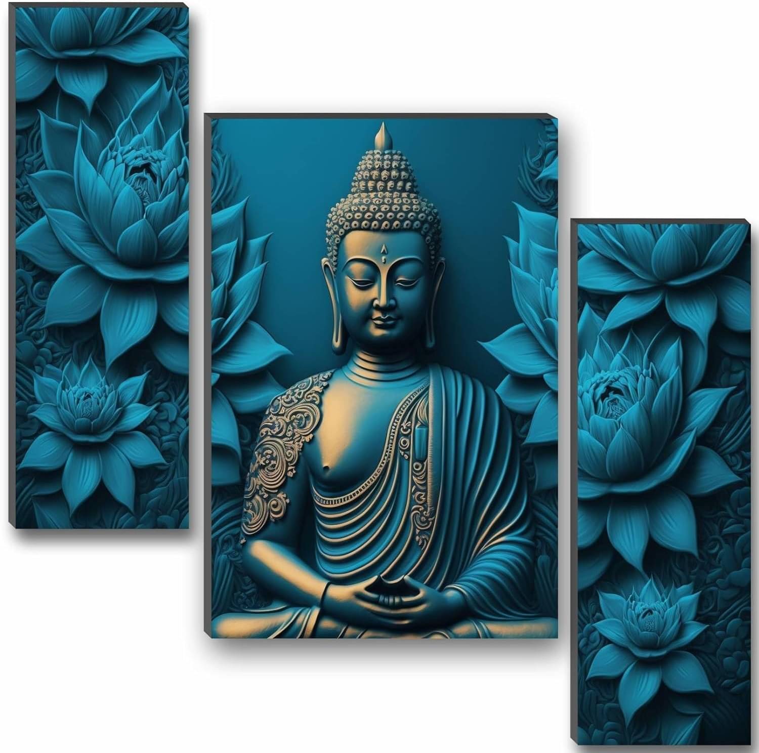     			SNDArt - Lord Buddha Wall Painting For Living Room Gift Items 12 x 18 inch