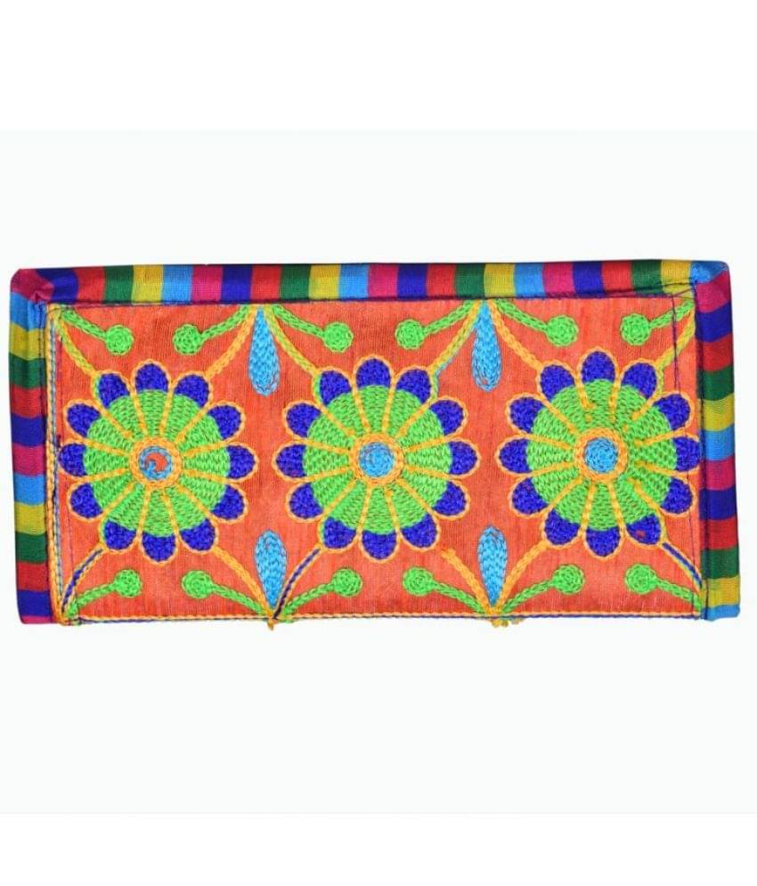     			SUNESH CREATION Orange Fabric Handheld