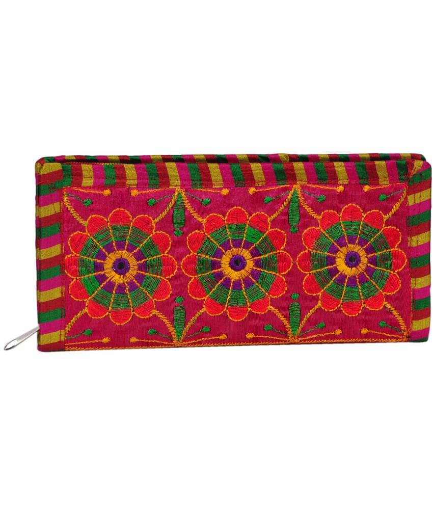     			SUNESH CREATION Pink Fabric Handheld