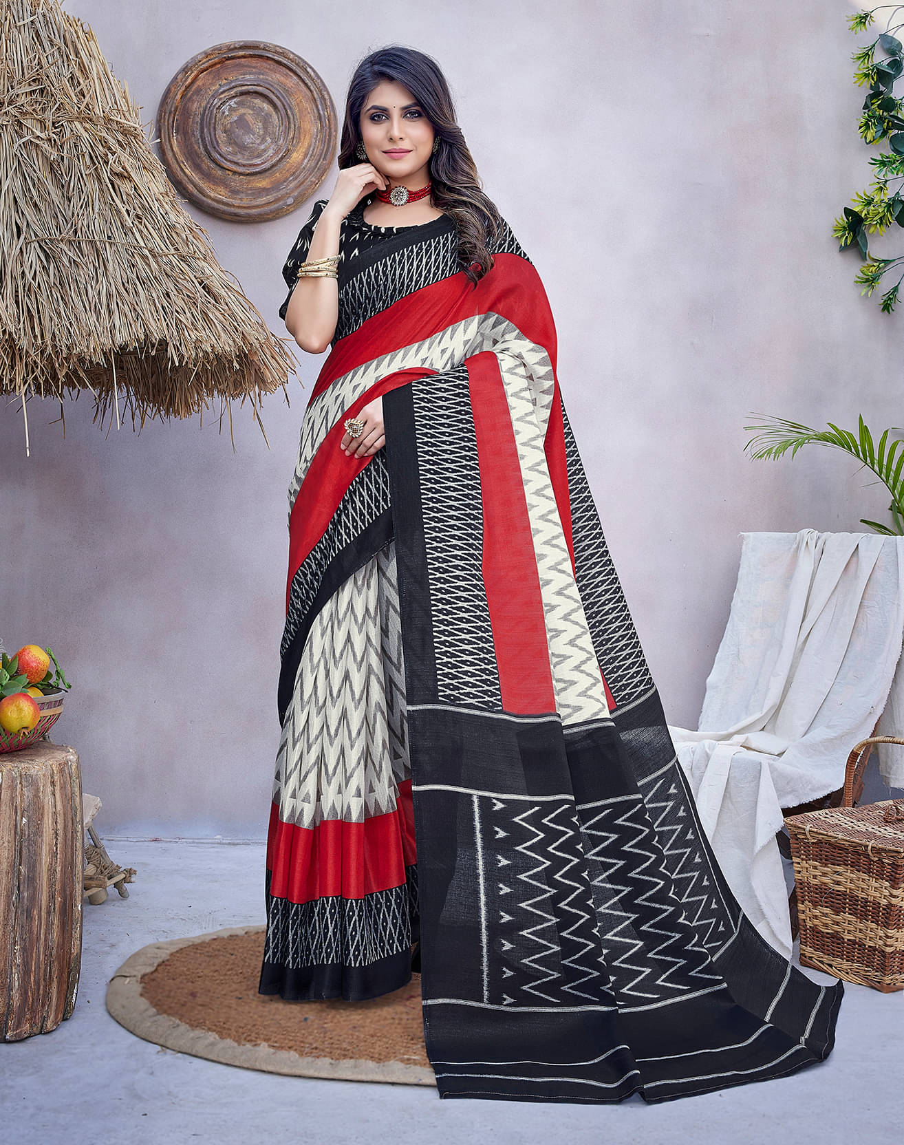 Yashika Art Silk Printed Saree With Unstitched Blouse Piece ( Black ) Yashika Art Silk Printed Saree With Unstitched Blouse Piece ( Black )