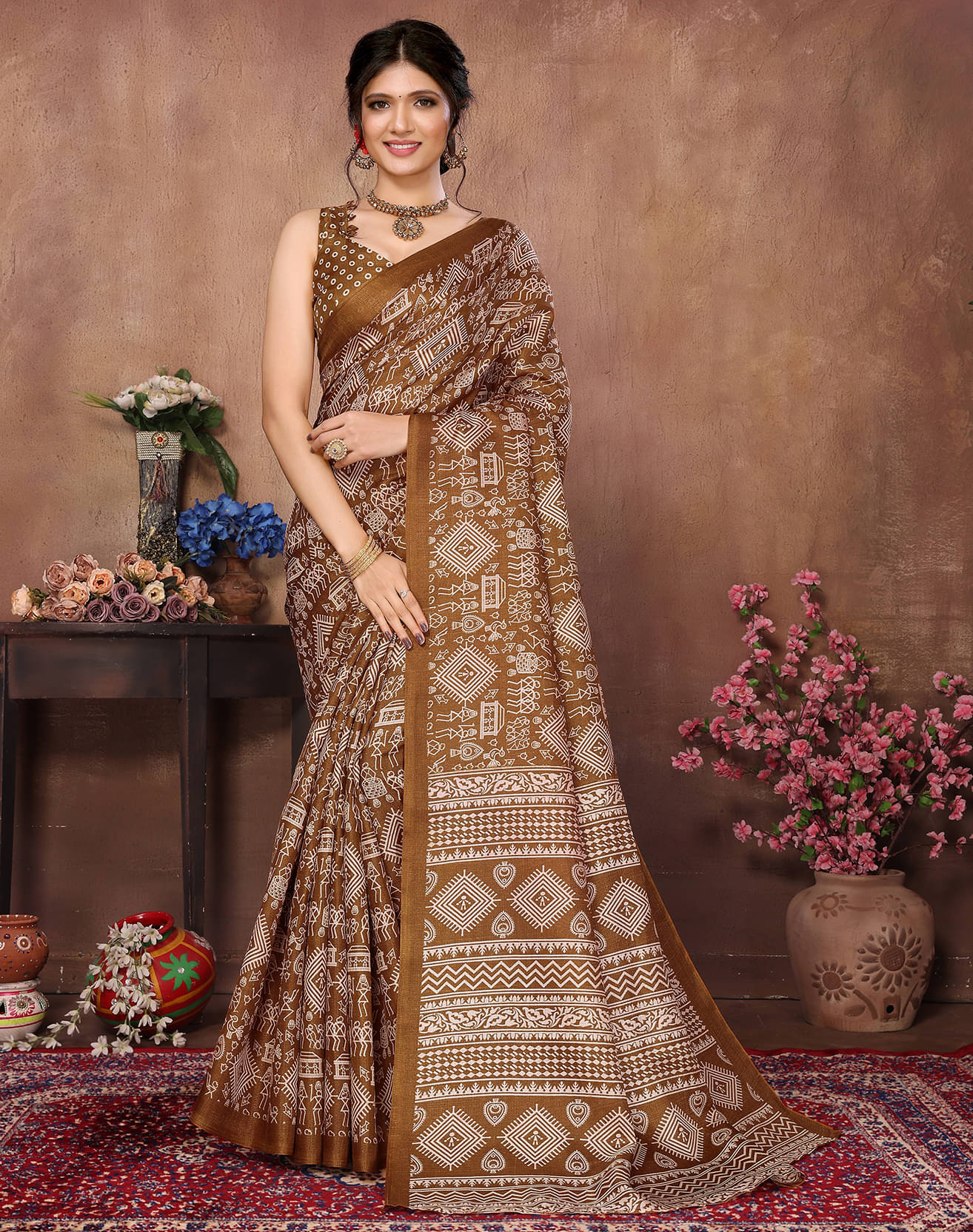 Yashika Art Silk Printed Saree With Unstitched Blouse Piece ( Mustard ) Yashika Art Silk Printed Saree With Unstitched Blouse Piece ( Mustard )