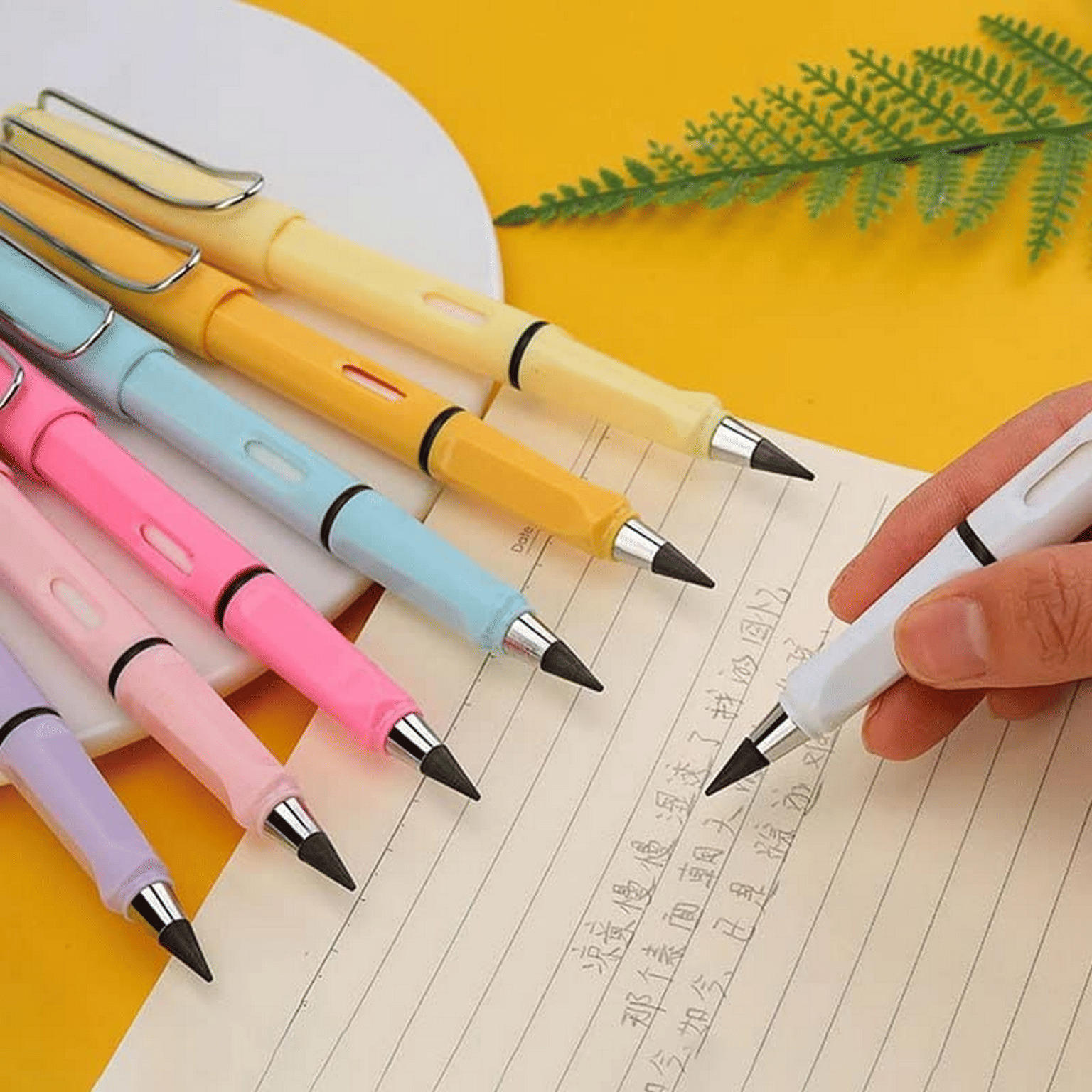     			5 Pieces Inkless Pencil Reusable Everlasting Pencil Eraser Colorful Pencils Forever Metal Writing Pens Graphite Nib Triangle Golf Stationary Sketch Book Writing Drawing
