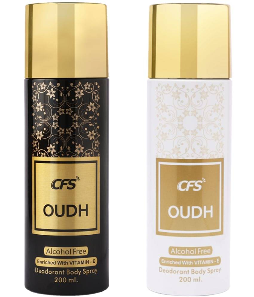     			CFS  Oudh Black & Oudh White  Deodorant Spray for Unisex 400 ml ( Pack of 2 )