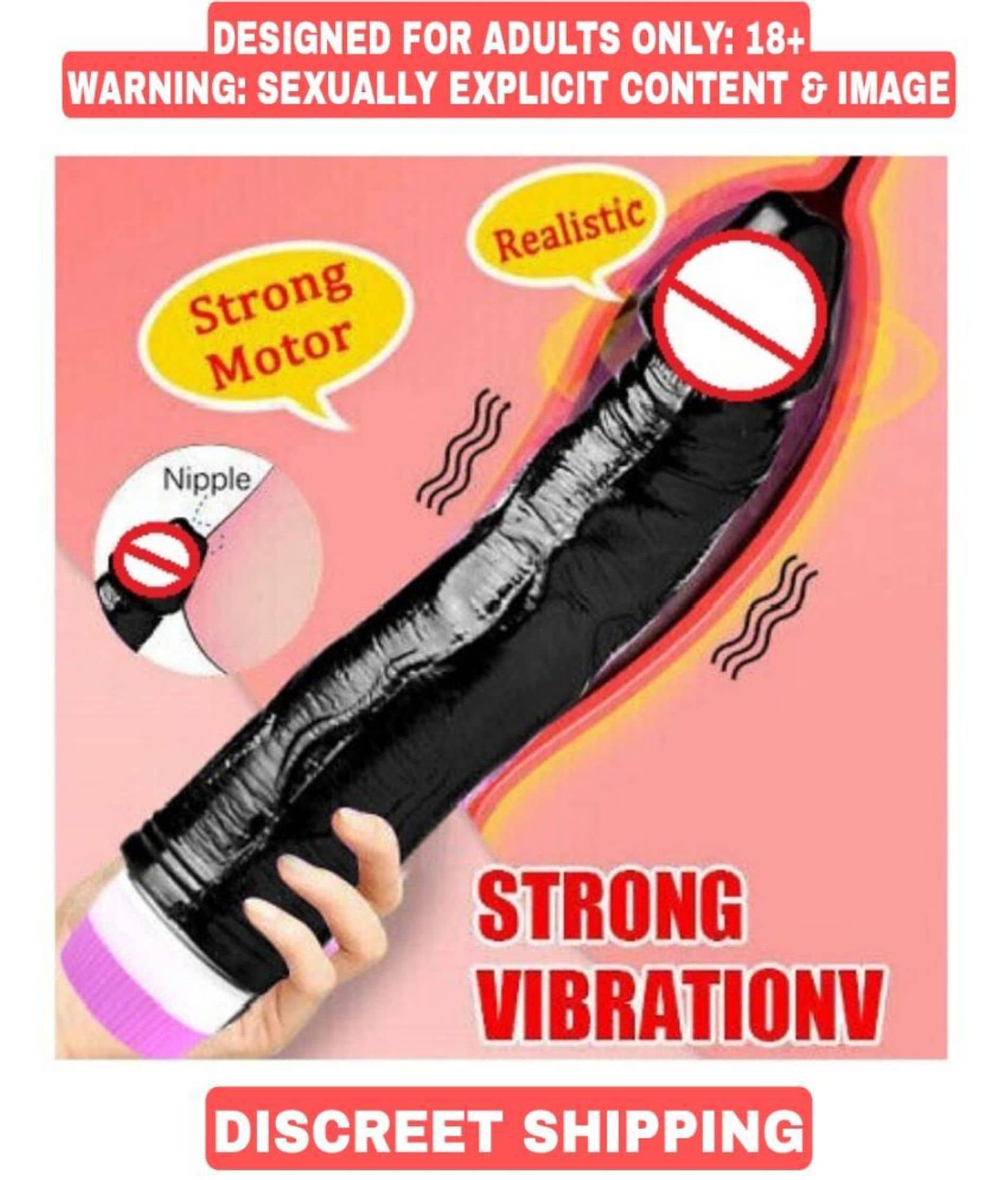 CRAZYNYT-WAVES OF PLEASURE 8"STUD BLACK VIBRATING DILDO- G Vibrator G Sp*ot Black Dildo Rabbit Female Adult Sex Toy