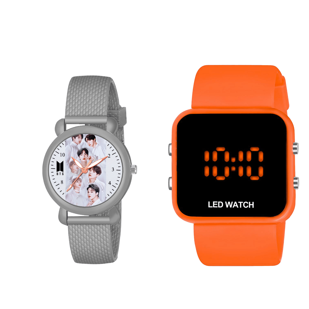 DECLASSE Light Grey Dial Analog-Digital Girls Watch ( Pack Of 2 ) DECLASSE Light Grey Dial Analog-Digital Girls Watch ( Pack Of 2 )