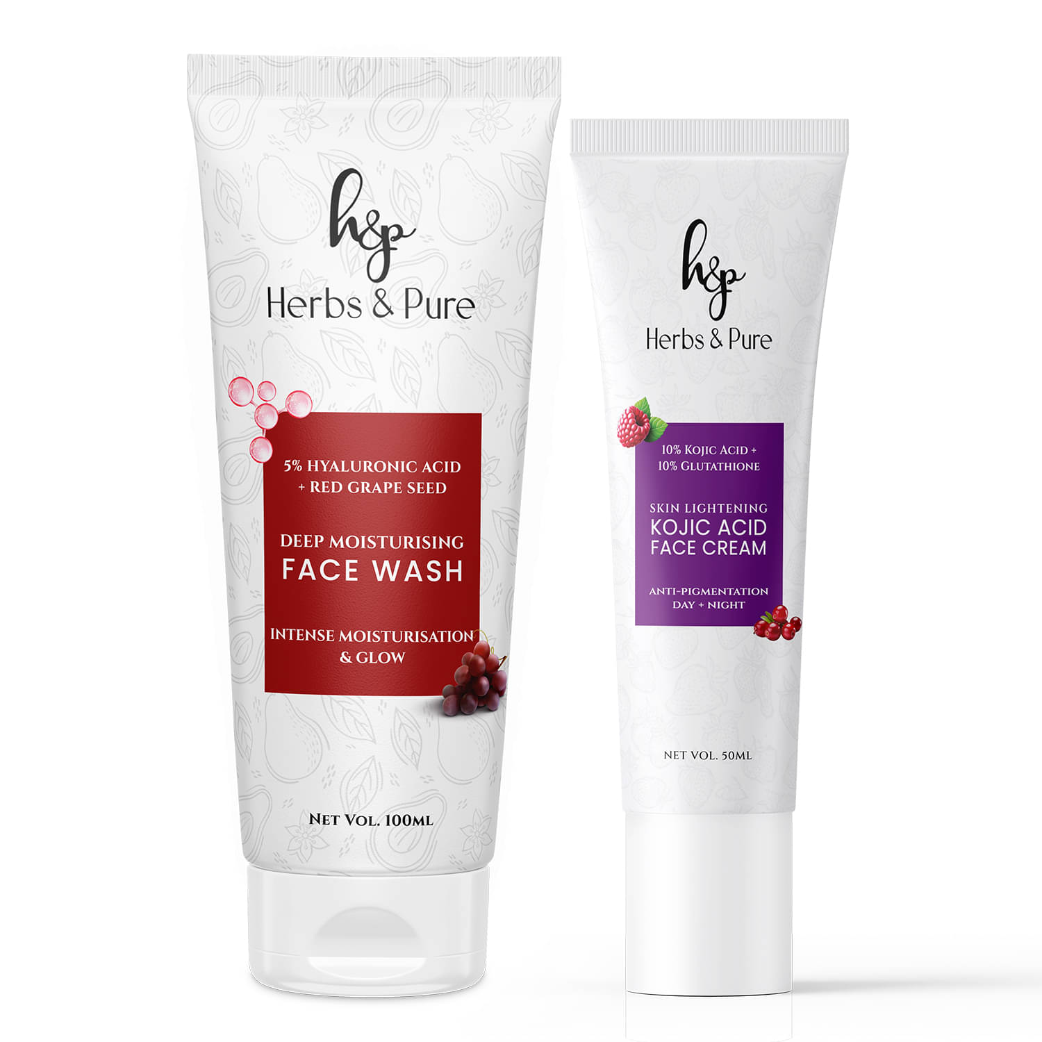     			Herbs and Pure Red Grapes Face Wash & Kojic acid Face Cream (Pack of 1 of 2 (150 ML)