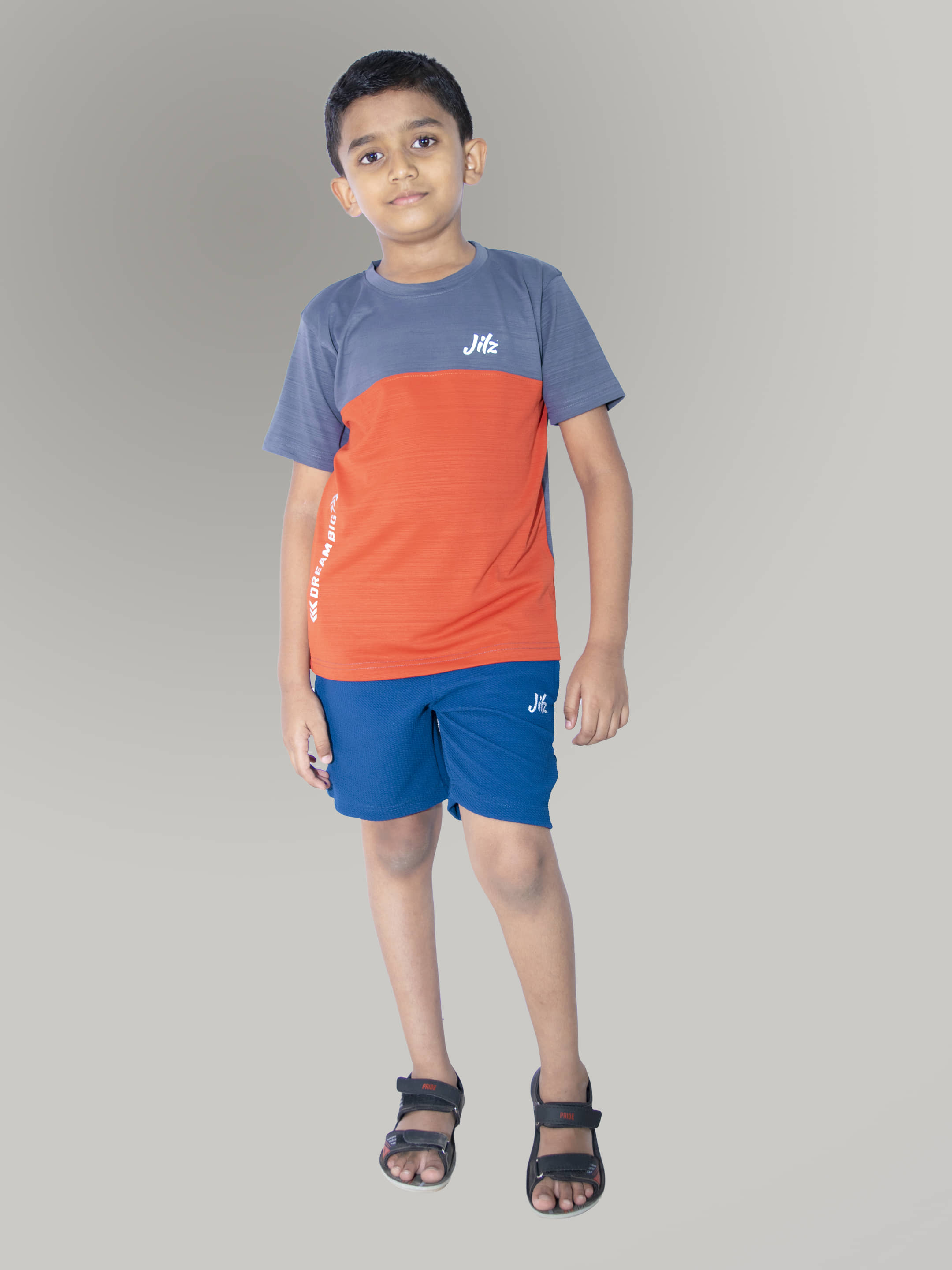 JILZ Pack of 1 Boys Polyester T-Shirt & Shorts Set ( Multicolor )