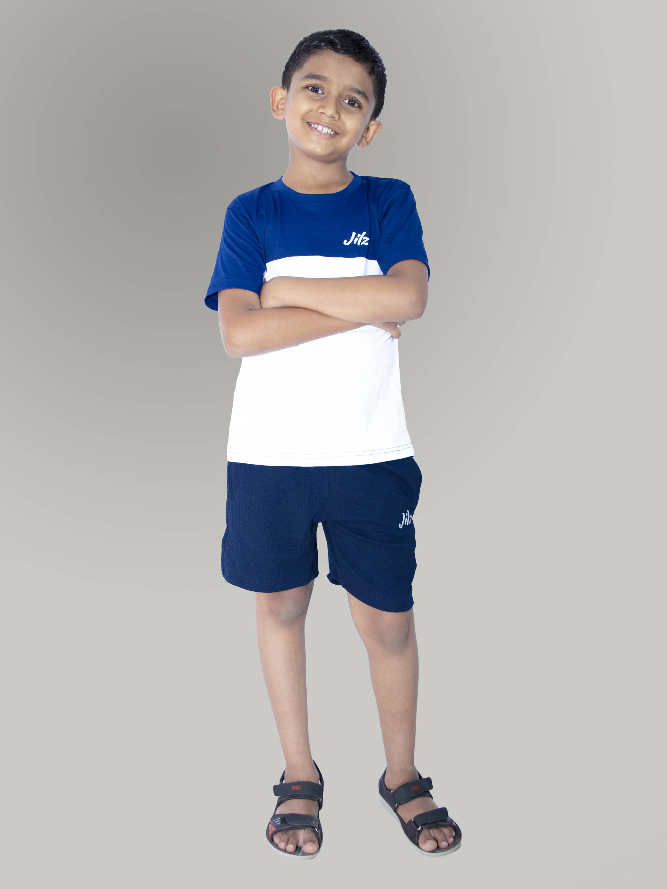 JILZ Pack of 1 Boys Polyester T-Shirt & Shorts Set ( Multicolor ) JILZ Pack of 1 Boys Polyester T-Shirt & Shorts Set ( Multicolor )
