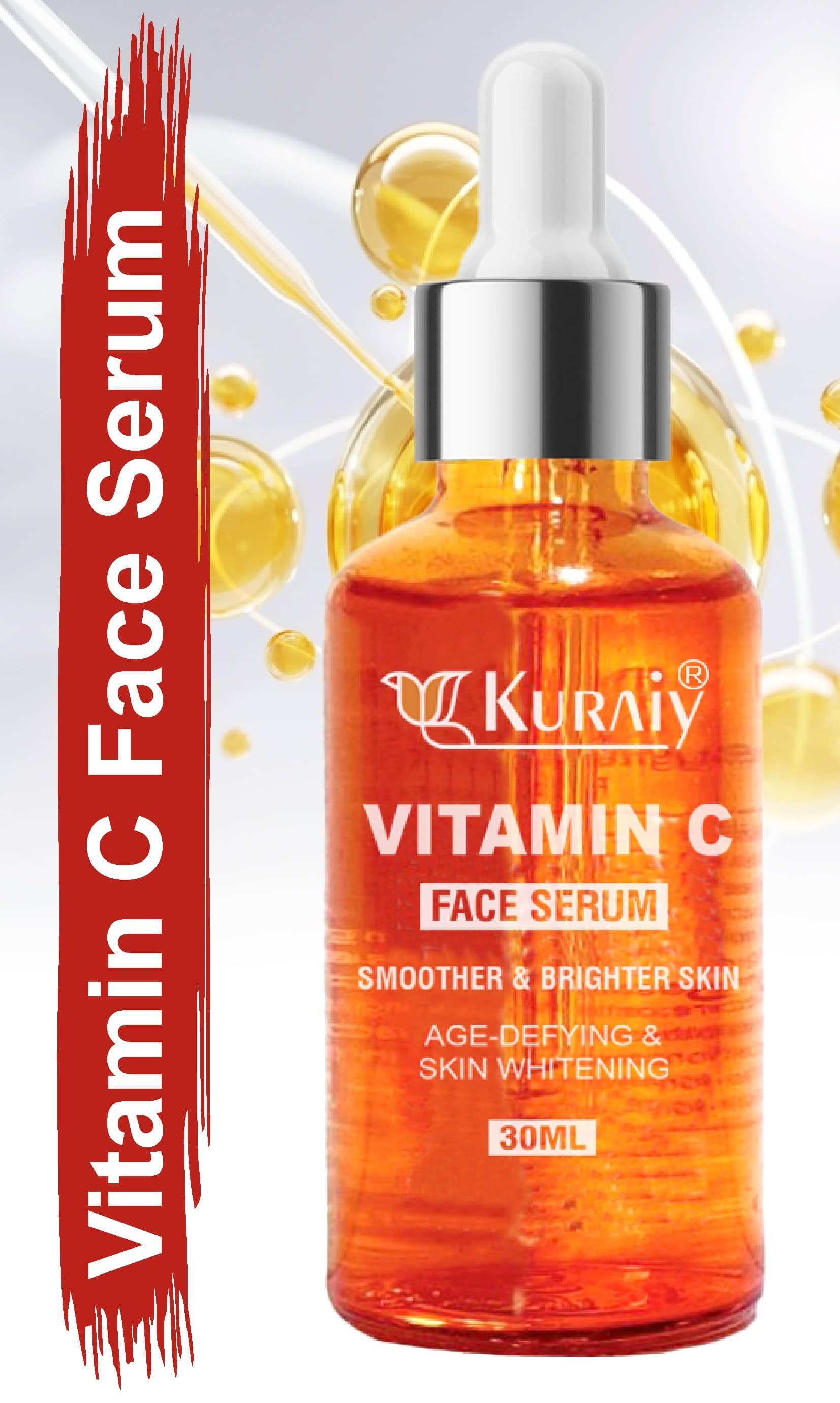 KURAIY Vitamin C Orange Face Serum For Radiant Glow For All Skin Type 30ml ( Pack of1 )