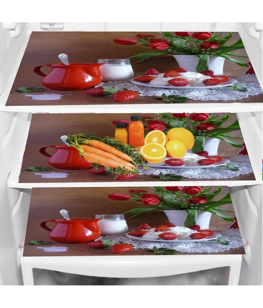 Sanraksshan PVC Abstract Fridge Mats ( 40 30 ) Pack of 3 - Multicolor Sanraksshan PVC Abstract Fridge Mats ( 40 30 ) Pack of 3 - Multicolor