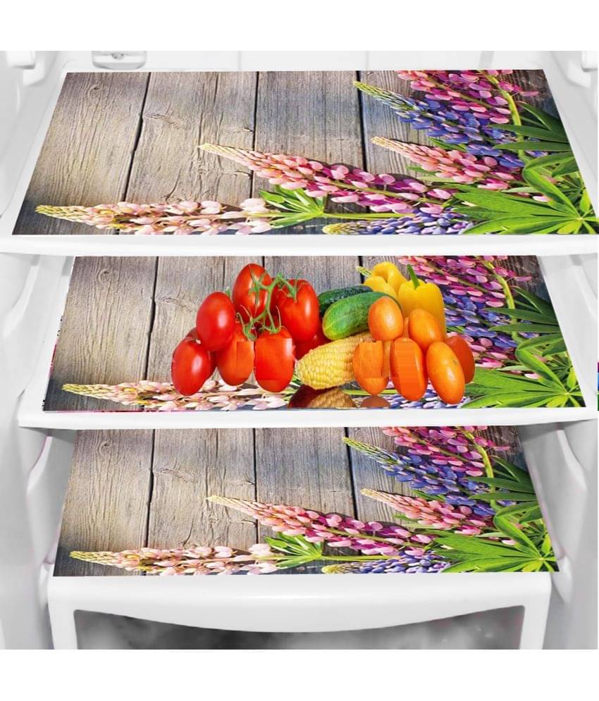     			Sanraksshan PVC Nature Fridge Mats ( 40 30 ) Pack of 3 - Multicolor