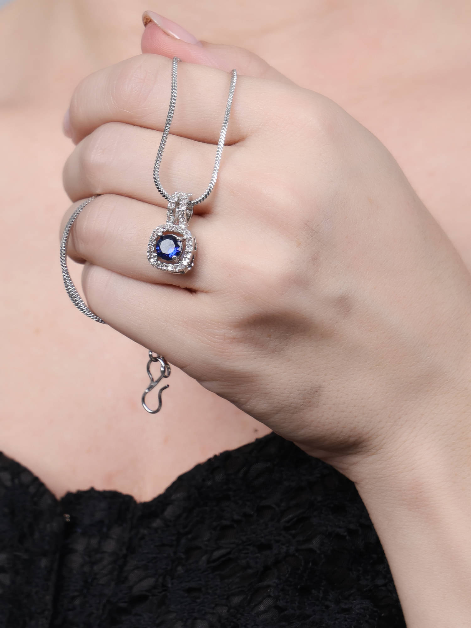 Sunhari Jewels Blue Pendant set ( Pack of 1 )     			Sunhari Jewels Blue Pendant set ( Pack of 1 )