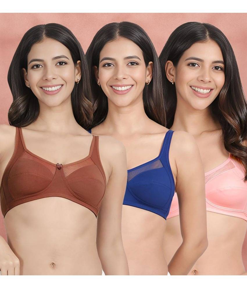 Susie Pack of 3 Mesh Non Padded Women's Everyday Bra ( Multicolor ) susi-c3b-1989 Susie Pack of 3 Mesh Non Padded Women's Everyday Bra ( Multicolor ) susi-c3b-1989